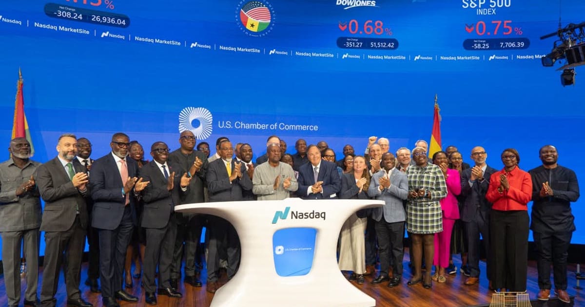 Mahama rings Nasdaq closing bell