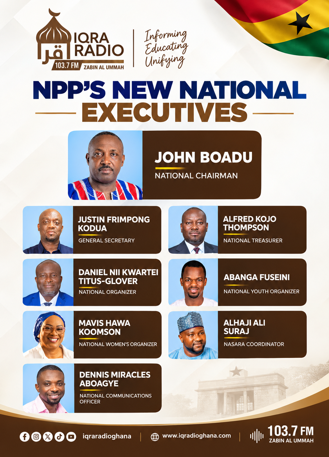 BREAKING: John Boadu elected NPP National Chairman — full list of new national executives
